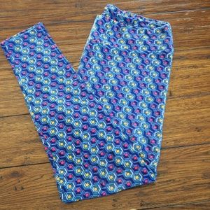 LulaRoe TC Leggings Geometric Hexagon Pattern